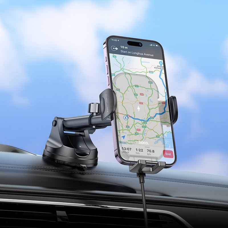 Wireless Fast Charging Portable Car Holder Flexible Electric Dashboard Mount Compatible LG Made PC ABS Aluminium Alloy Riding