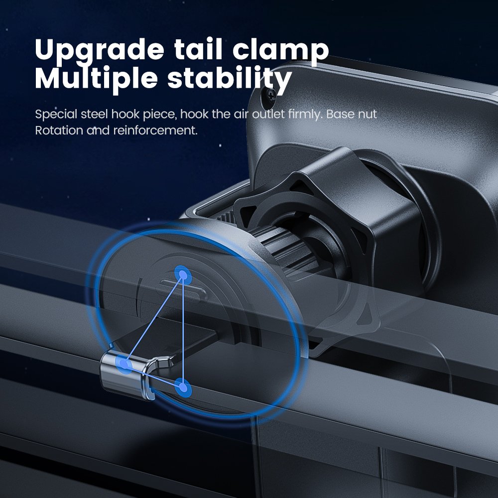 Car Phone Holder Wireless Charger 15W Auto Clamping Transparent Adapter for iPhone Samsung Trending Products 2023 New Arrivals