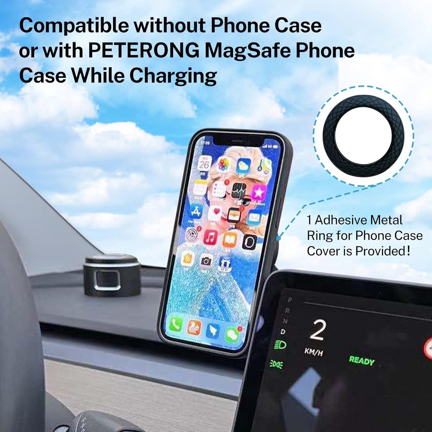 360 Degree Adjustable Strong Magnetic Mount 15 W Car Phone Holder Wireless Charger Foldable Bracket
