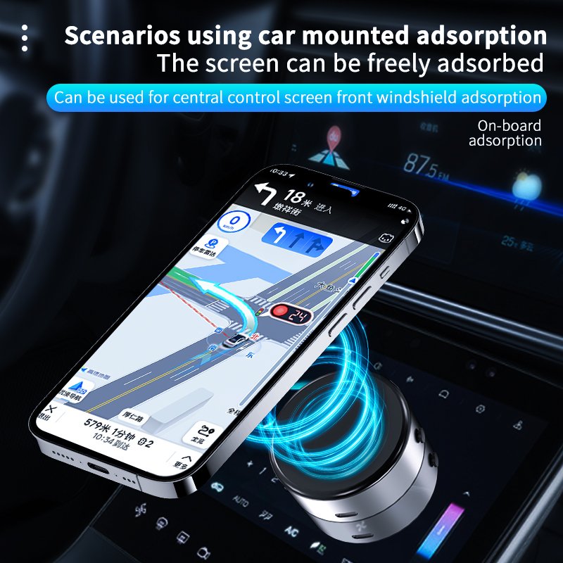 Fast Charging Magnetic Vacuum Suction 15W Air Vnt Retractable Ultra Stable Clamping Wireless Car charger