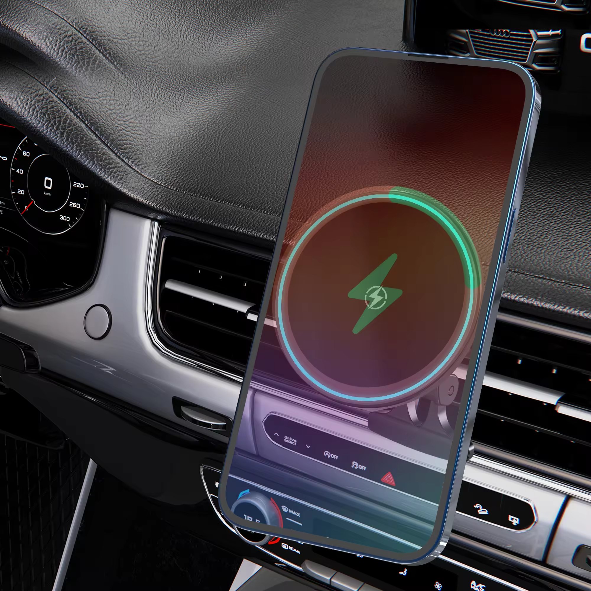 Magnetic 360 Rotating Car Mobile Phone Holder 15W Wireless Charger Phone Holder For Car Mobile Phone Car Holder