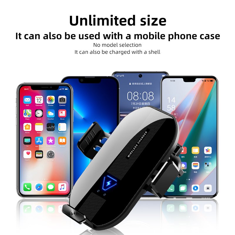 15w Car Charger Fast Charging Wireless Charger Stand Car Phone Holder