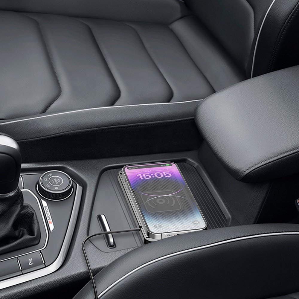 15W Wireless 2 in 1 Quick Charging Mat Home Car Mobile Chargers Pad Charger Adapter Stand Holder