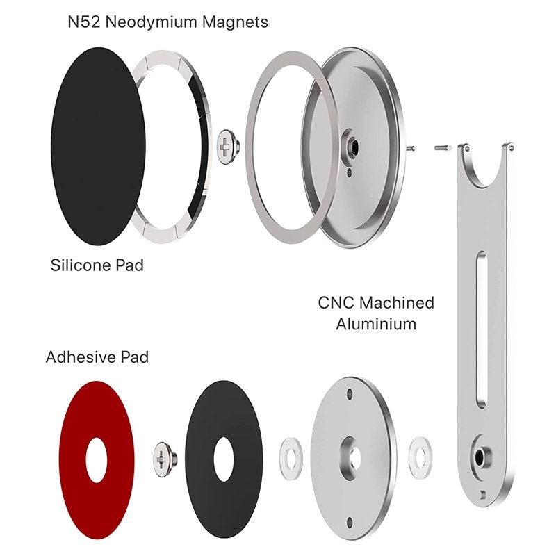 Foldable Phone Stand Laptop Screen Side Mount Magnetic Holder Aluminum Alloy Magnetic Laptop Phone Holder For iPhone Laptop