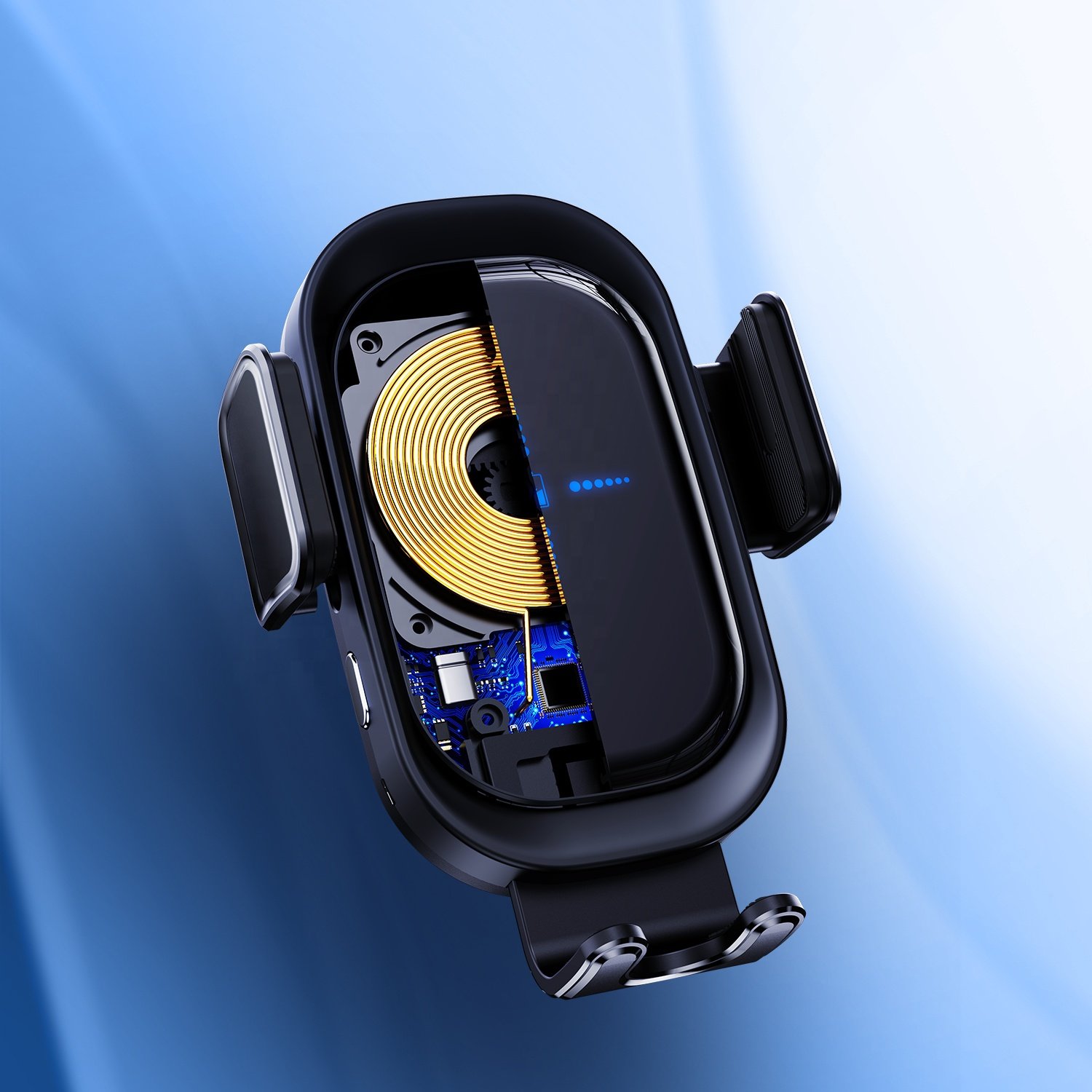 High Version Automatic Sensor Double Touch 15w Auto Clamping Strong Holder Mount Wireless Car Charger