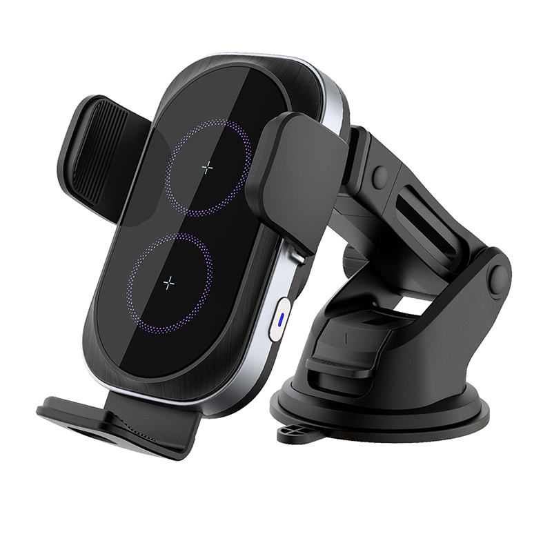 Dual Coil 15W Fast Charging Auto Sensing Charger Phone Holder Wireless Car Charger for Samsung Galaxy Z FLIP