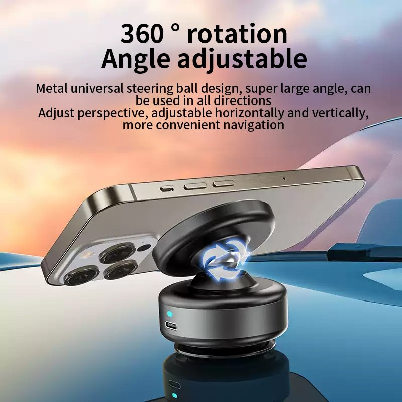 New Upgraded Portable 360 Rotation Magnetic Cell Phone Holder Vacuum Adsorption Cell Phone Holder for Mirror Glass