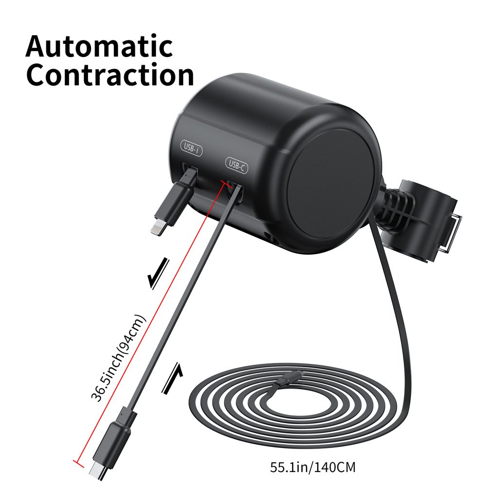 Factory Retractable Car Charger 3 in 1 Car Fast Charging Car Retractable Charge