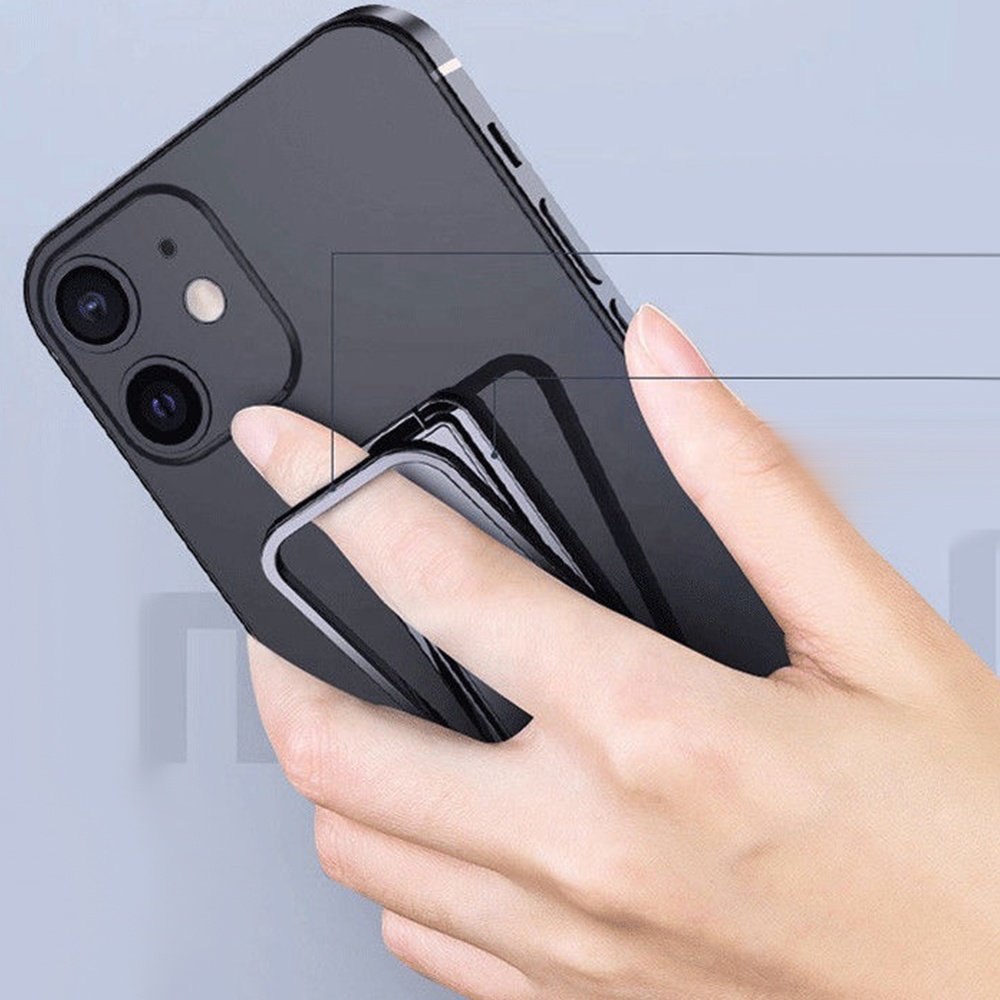 Adjustable Foldable Multi Angle Hand Grip Mount Metal Double Ring Phone Stand Finger Kickstand Car Magnetic Mobile Phone Holder