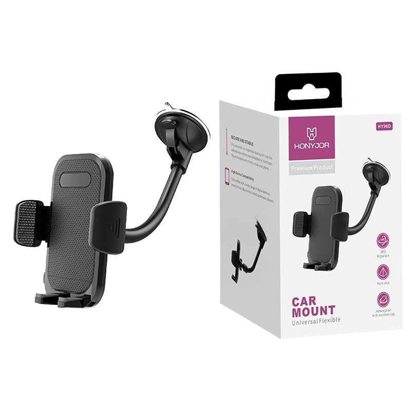 Honyjor Universal Car Phone Mount,Rotating 360 Degree Windshield Mount with Compatible Fit Smartphone & Truck