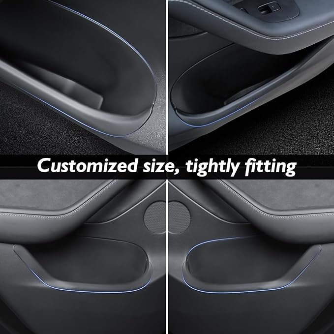 Door Side Storage Box Fits for Tesla Model Y 2016-2022 4PCS Combined Door Handle Armrest Tray Organizer
