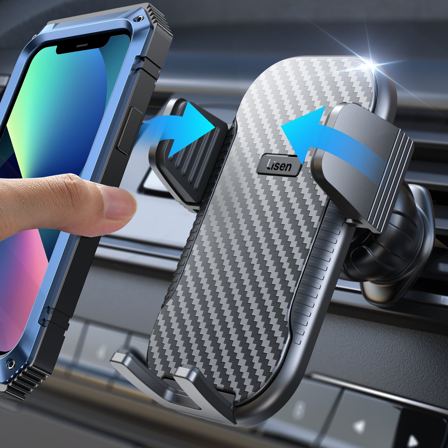 Lisen 2023 Upgrade New Adjustable Car Dashboard Mount Super Stable Car Phone Mount Car Phone Holder