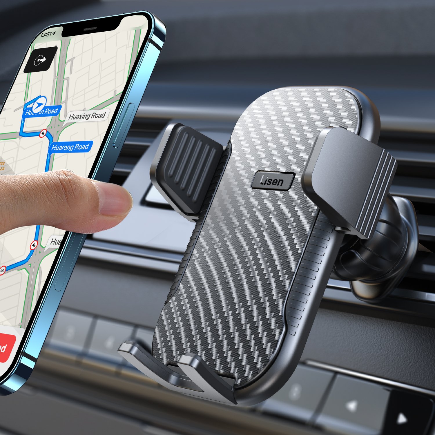 Lisen 2023 Upgrade New Adjustable Car Dashboard Mount Super Stable Car Phone Mount Car Phone Holder