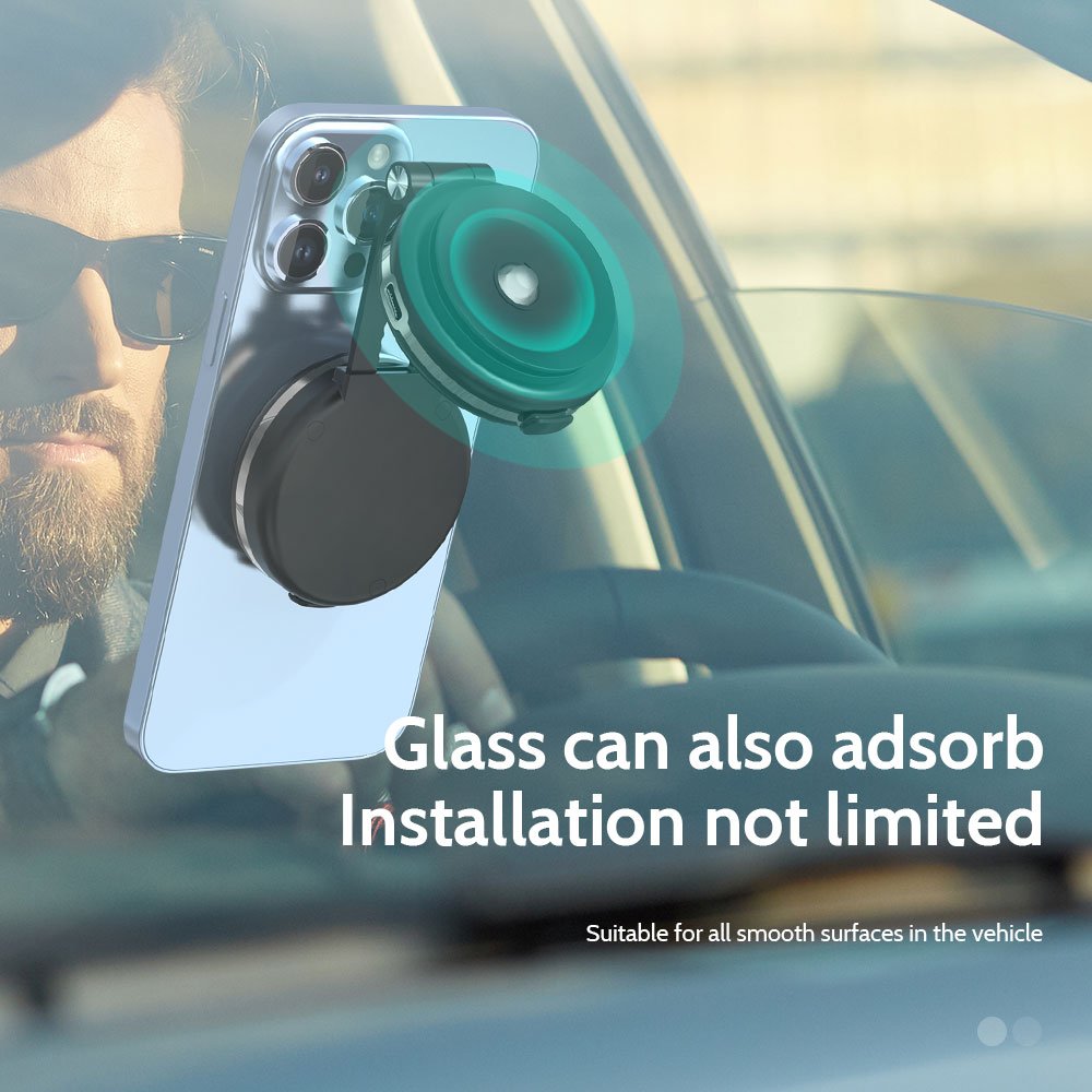 Car vacuum suction dual suction head charger holder for Tesla hover screen folding swivel car phone holder