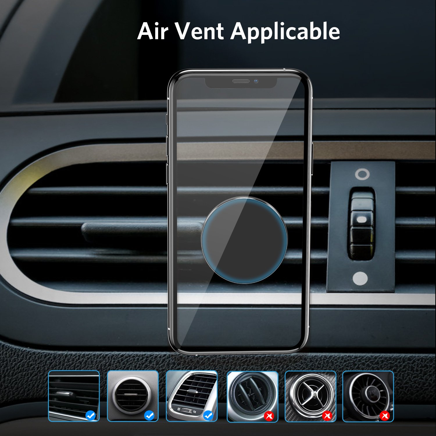 Magnetic Car Phone Holder For iPhone Samsung Huawei Xiaomi Air Vent Mount in Car Metal Magnet Stand Mobile Phone Support