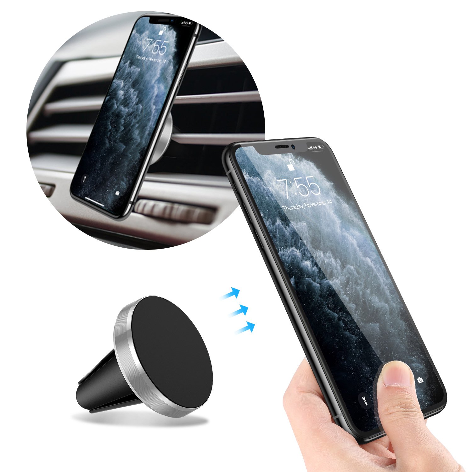 Magnetic Car Phone Holder For iPhone Samsung Huawei Xiaomi Air Vent Mount in Car Metal Magnet Stand Mobile Phone Support