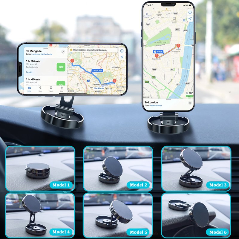 Phone Bracket H500 Quality Foldable Vehicle Air Mount 720 Rotation Built-in Strong Magnets Case Universal Magnetic Car Holder