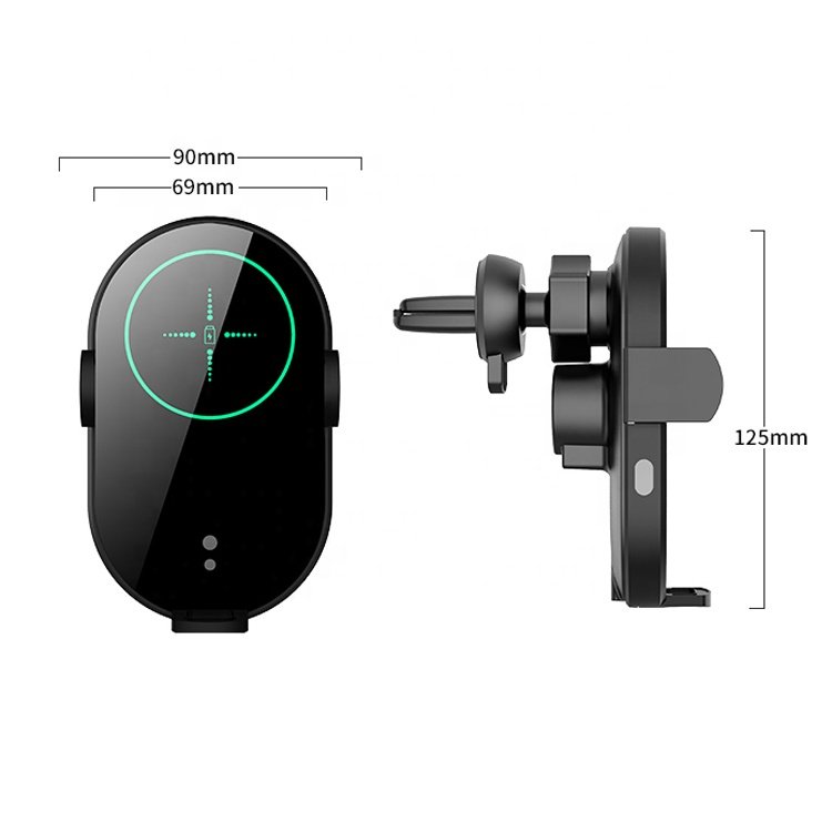 15W H8 car wireless charger custom LED light up logo Air Vent Touch Control Cell Phone Holder