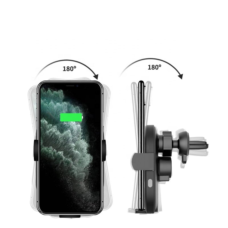 15W H8 car wireless charger custom LED light up logo Air Vent Touch Control Cell Phone Holder