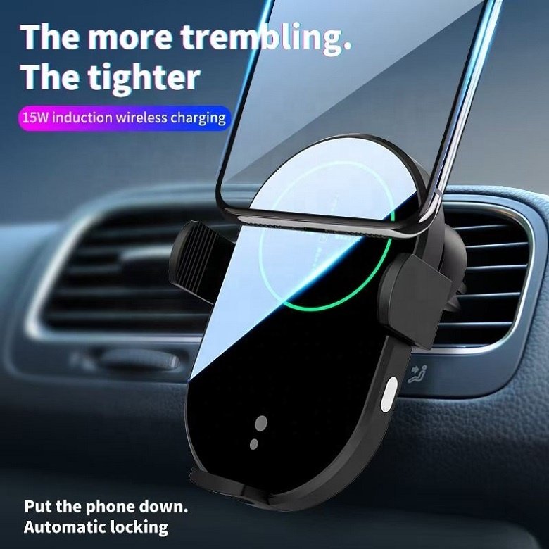 15W H8 car wireless charger custom LED light up logo Air Vent Touch Control Cell Phone Holder