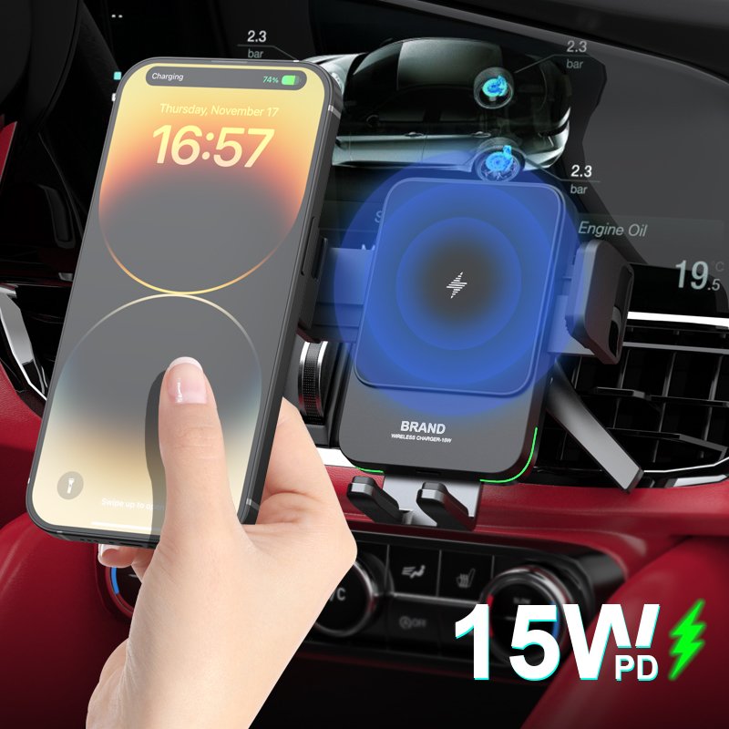 Latest Products 2024 Manual Type Wireless Charging Vehicle Mounted Air Vent Dashboard Cell Phone Car Mounts
