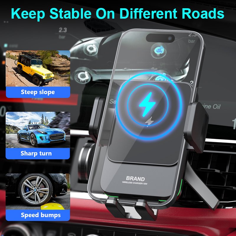 Latest Products 2024 Manual Type Wireless Charging Vehicle Mounted Air Vent Dashboard Cell Phone Car Mounts