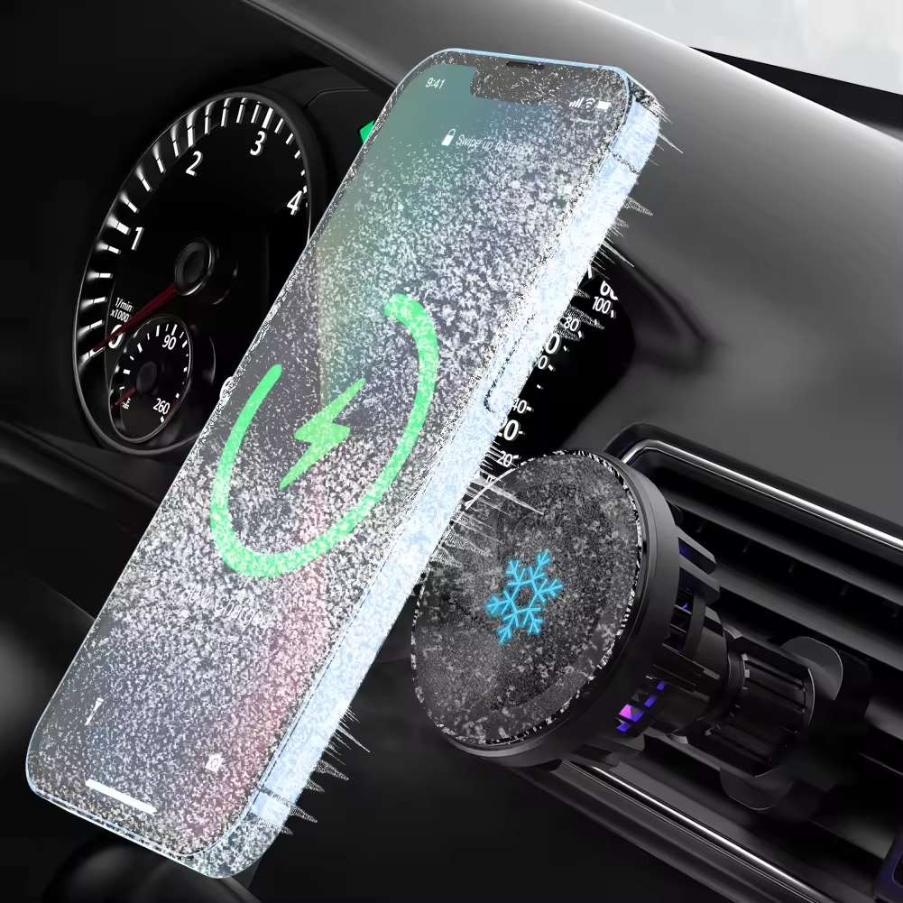 Hot Selling Mini Wireless Fast Charging Phone Holder Electric Car Holder With Cooling Function
