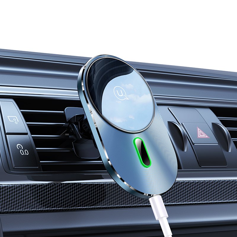 USAMS Best-selling wireless fast mobile phone holder 15w wireless charger car fast wireless car charger
