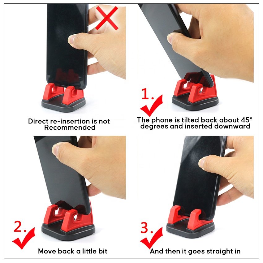 2024 New Arrivals Silicone car phone holder 360 rotating snap-on dashboard center console car navigation phone holder