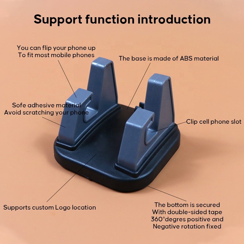 2024 New Arrivals Silicone car phone holder 360 rotating snap-on dashboard center console car navigation phone holder