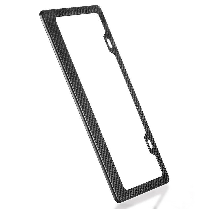 Custom Logo Printed Decorative USA Car Size Carbon Fiber License Plate Frame for giveaway matt glossy