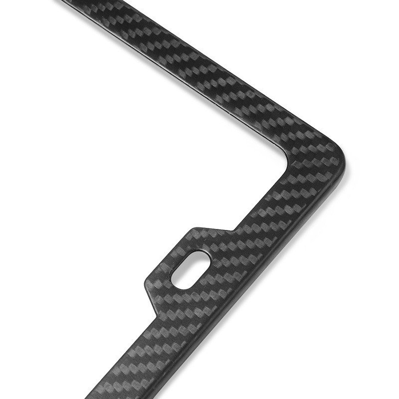 Custom Logo Printed Decorative USA Car Size Carbon Fiber License Plate Frame for giveaway matt glossy