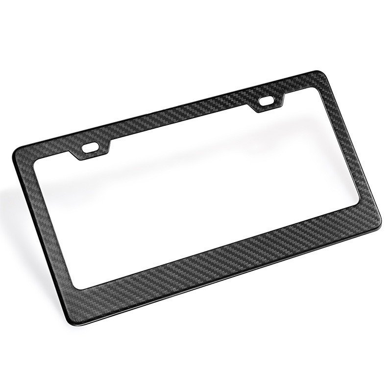 Custom Logo Printed Decorative USA Car Size Carbon Fiber License Plate Frame for giveaway matt glossy