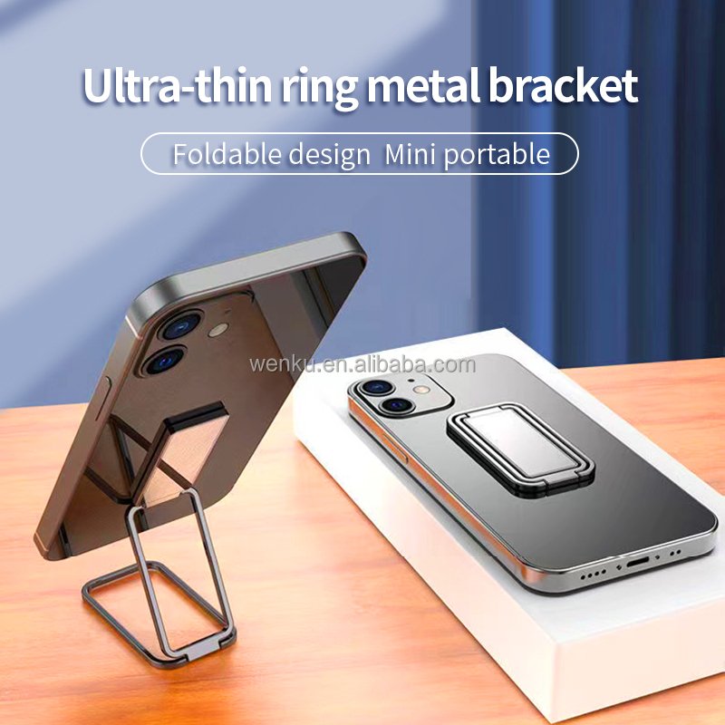 Zinc Alloy Adjustable Folding Back Paste Type Phone Tablet Finger Grip Mobile Phone Ring Holder Stands for Magnetic Car Holder