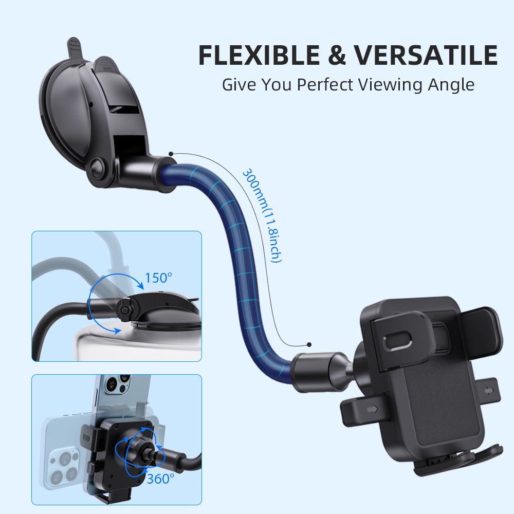 2023 Trending Products Long Gooseneck Mount Flexible Universal Mobile Phone Holder Stand Cell Phone Holder for Car Mobile Stand