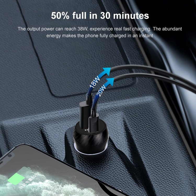 Hot Sale Portable PD20W QC3.0 12V 24V USB C Retractable Phone Holder Super Fast Electric Car Charger for Mobile Charging
