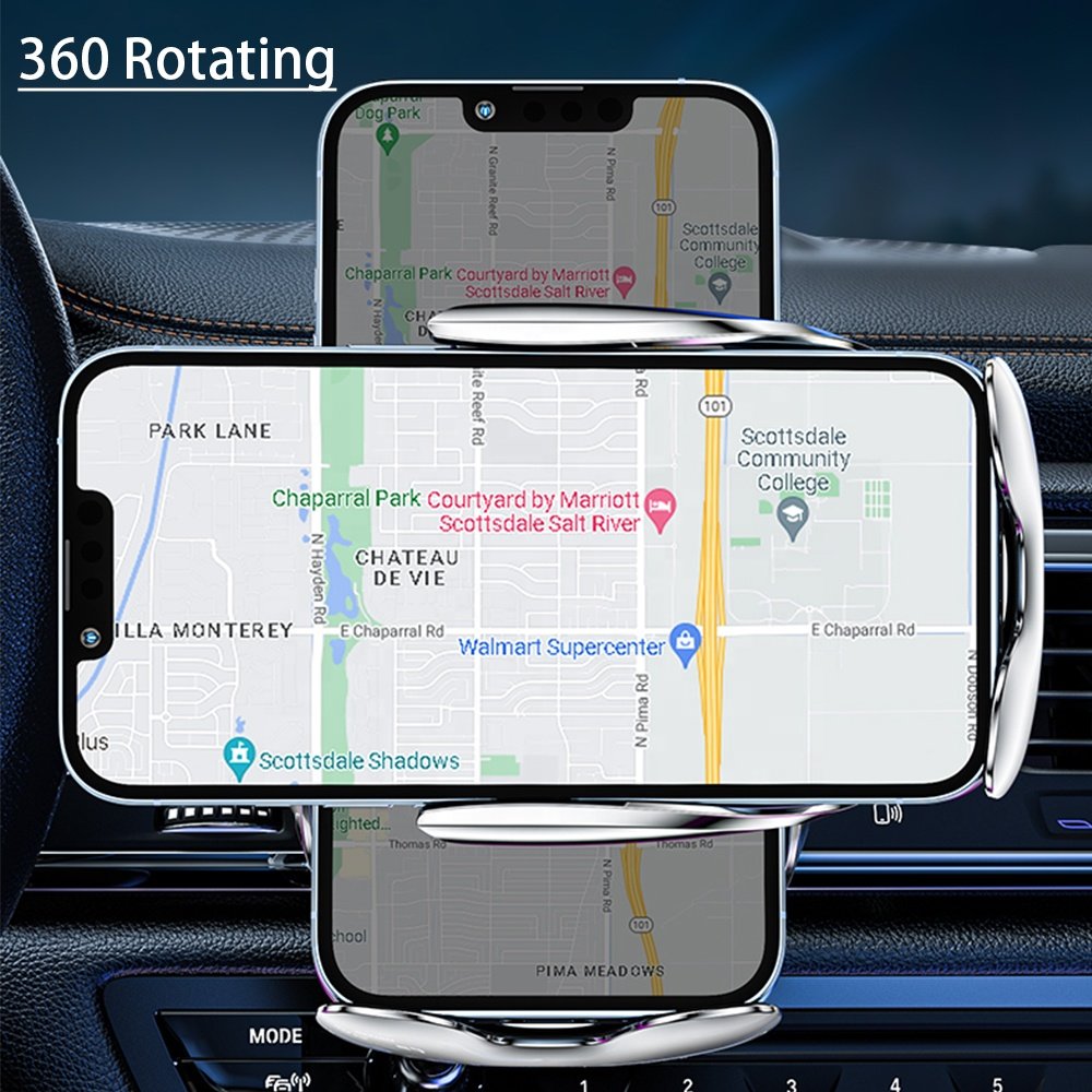 15w Car Mount AirVent Holder Auto Clamping Fast car phone holder wireless car charger