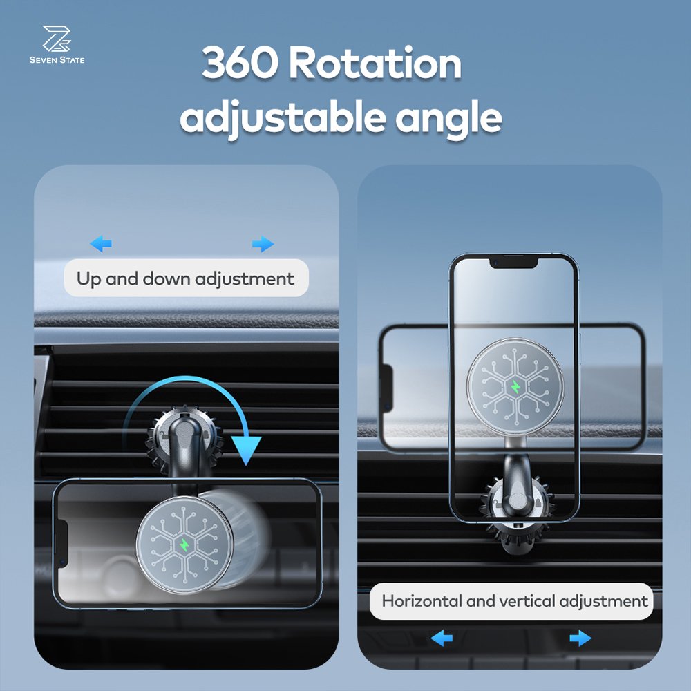 Magnetic Phone Holder For Car,15W Magnetic Wireless Car Charger,With Ice Cooling Charging Car Mount