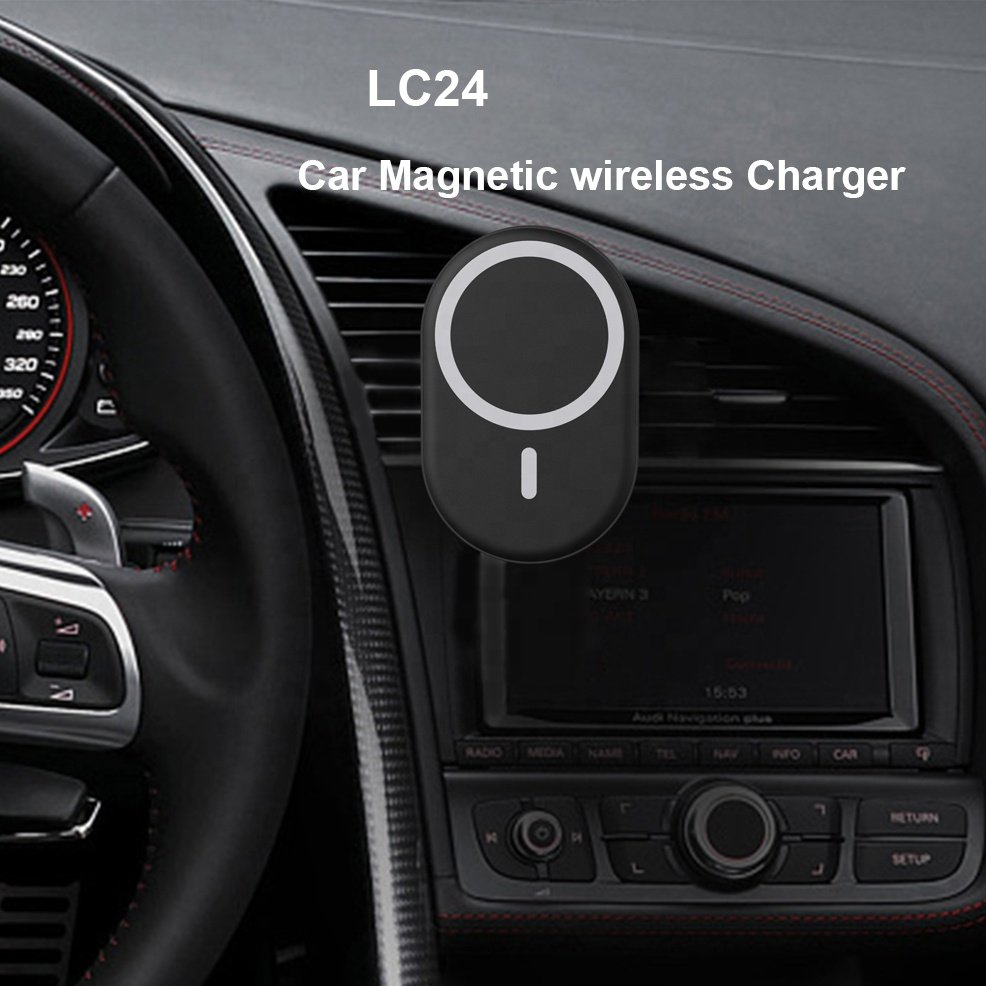 15W Magnetic Wireless Car Charger for Magnet iPhone 13 Mini Pro 12 Pro quick mobile car wireless charger Car Phone Mount Holder