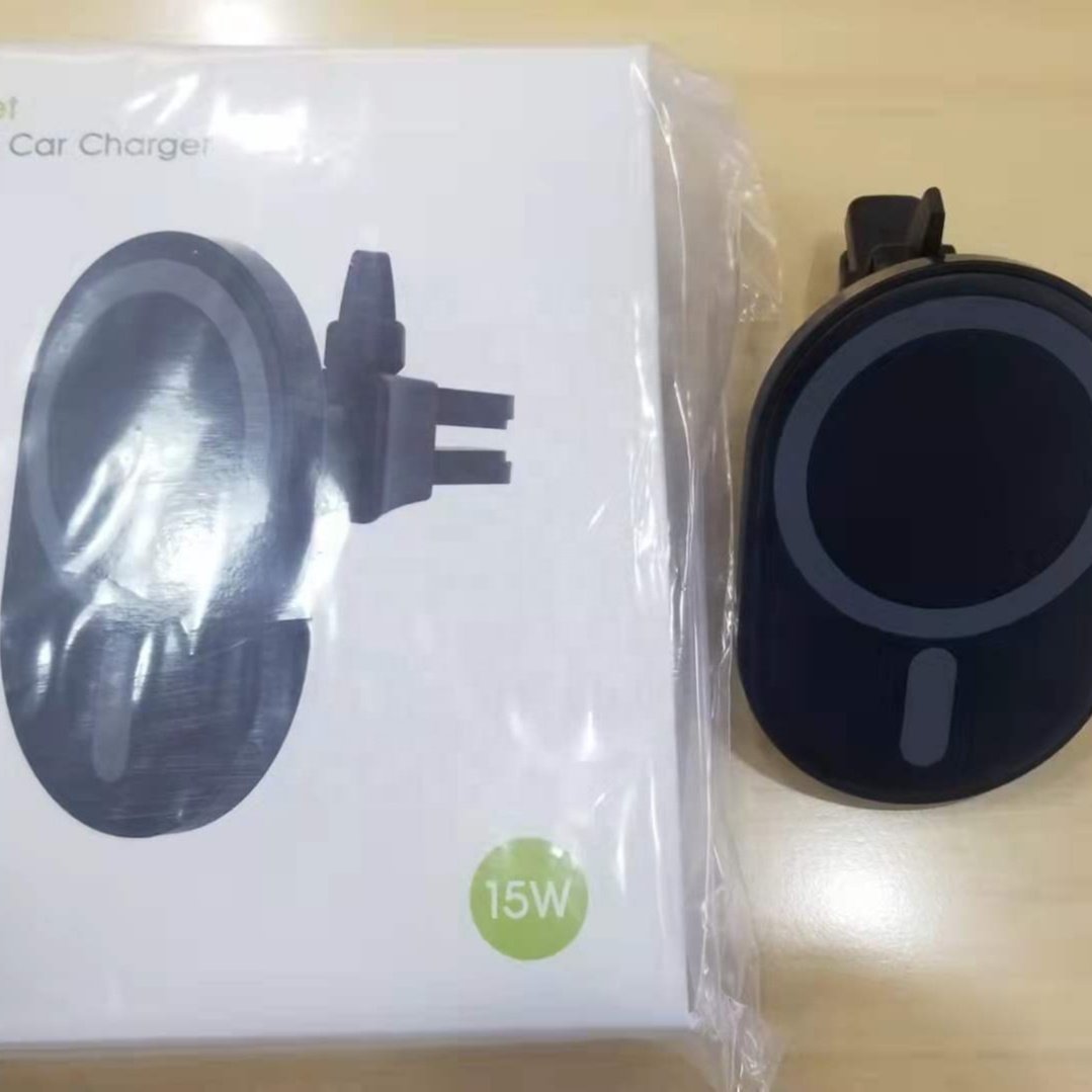 15W Magnetic Wireless Car Charger for Magnet iPhone 13 Mini Pro 12 Pro quick mobile car wireless charger Car Phone Mount Holder