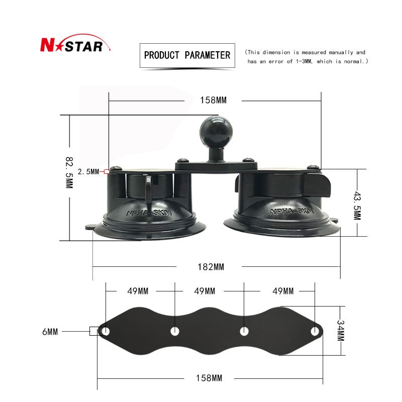 360 swivel camera windshield mounting bracket action camera car holder 1/4 adapter twist lock dual suction cup for gopro go pro