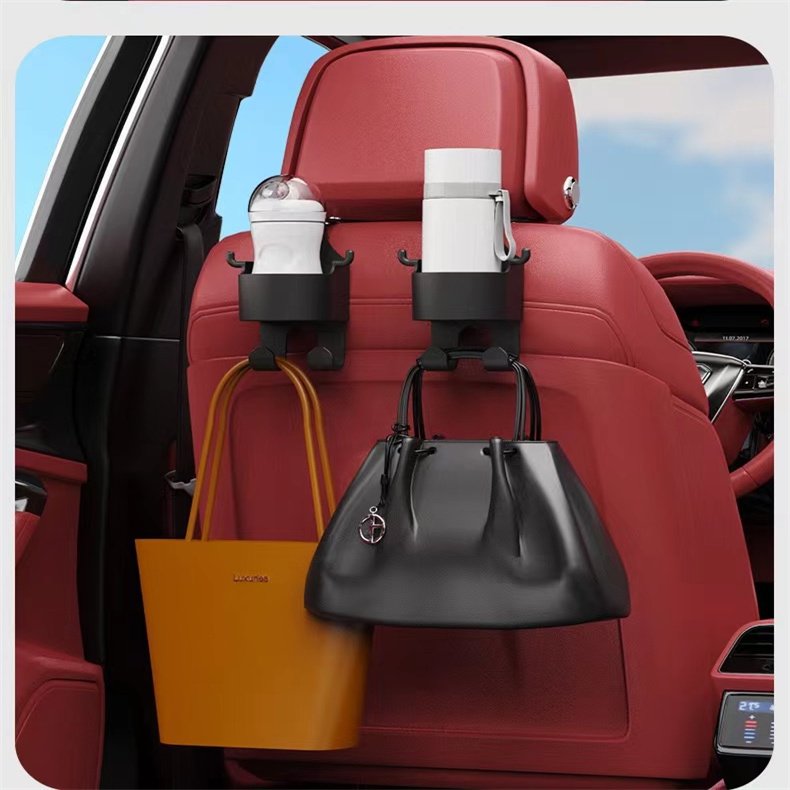 Factory Hot Selling Car Cup Holder Phone Mount Seat Back Multifunctional Hook 3 in 1 hanger Backseat ABS car Storage Organizer
