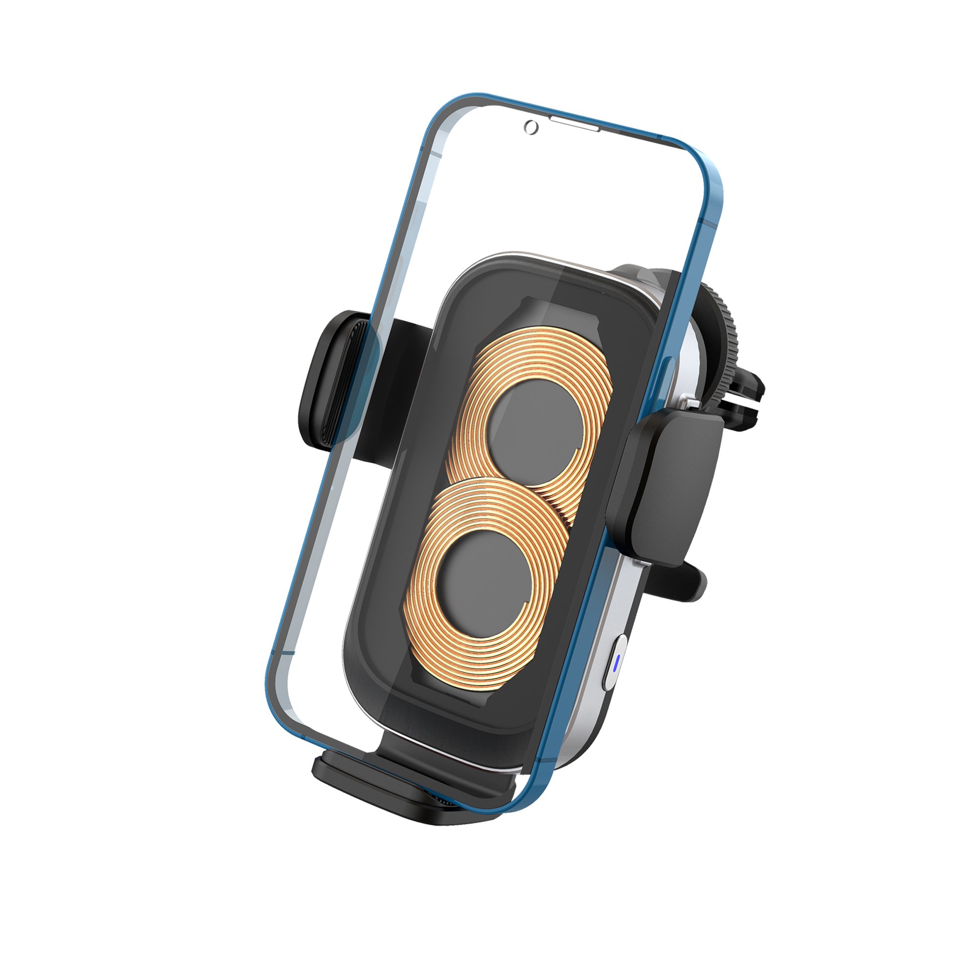 MGC KC approval Korea dual coils Wireless car Charger phone Holder 15W Wireless Charging Car Mount Fast Car Wireless Charger