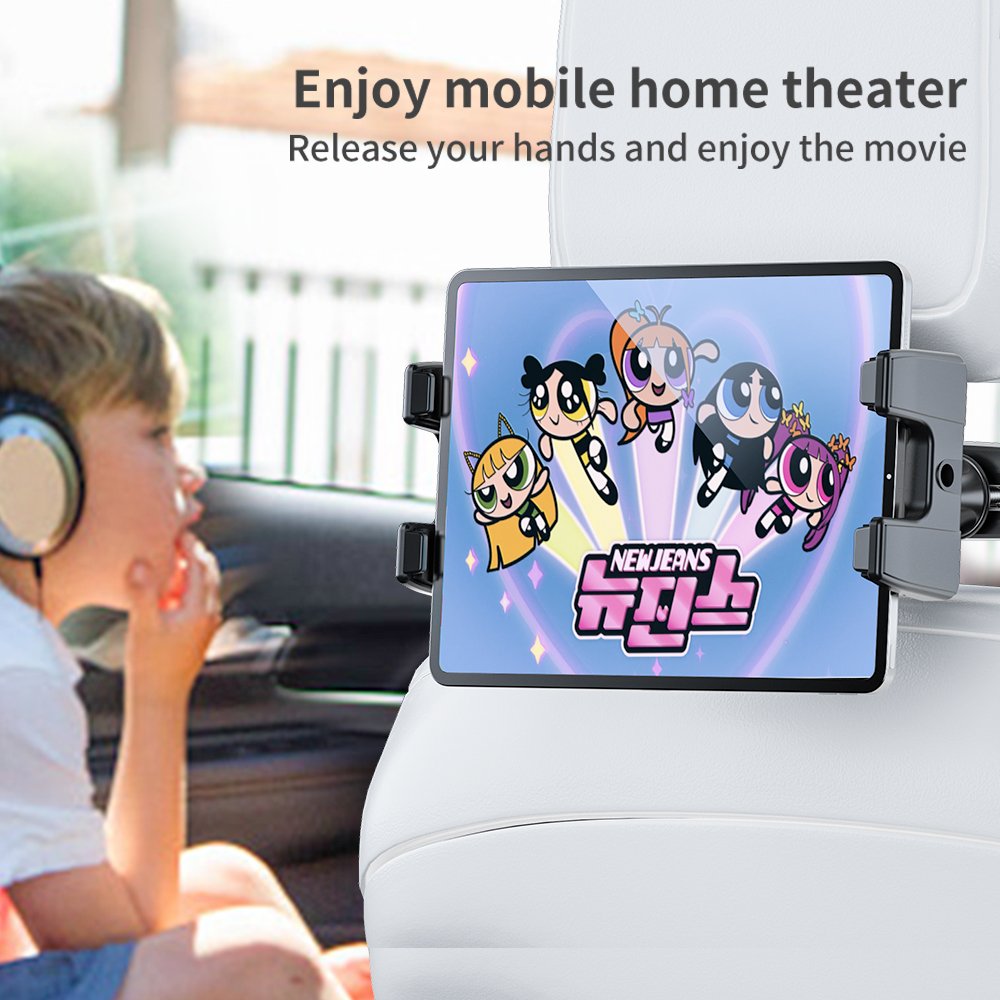 2024 new 360 adjustable car backseat hearest phone tablet holder mount with hook