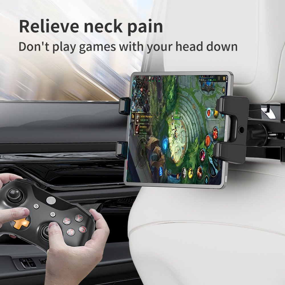 2024 new 360 adjustable car backseat hearest phone tablet holder mount with hook
