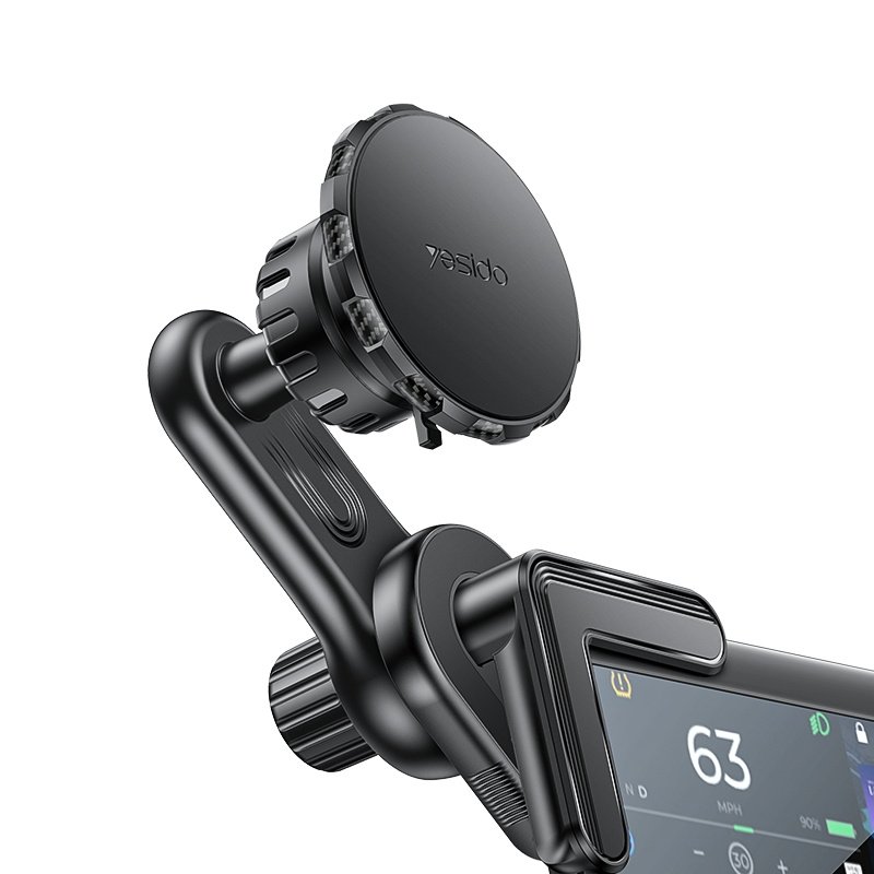 Yesido 360 Adjustable Built-in Base Locking Knob Floating Screen Snap-on Magnet(6 pcs) Car Phone Holder