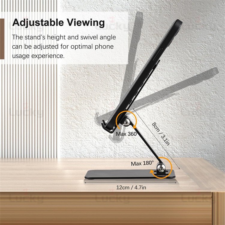 360 Degree Rotating Portable Folding Metal Mount Mobile Phone Holder Desktop Lazy Live Tablet Stand
