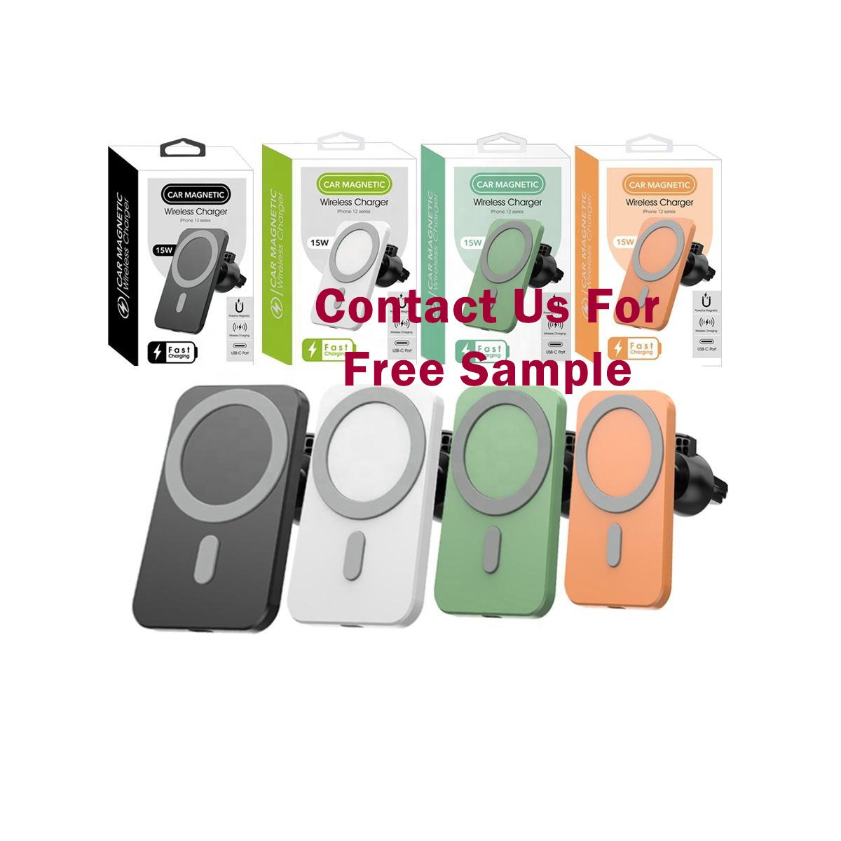 ewc-59 15w New Magnetic Car Charger Wireless Phone Holder Magnet For Iphone 12 13 15w Fast Car Wireless Charger