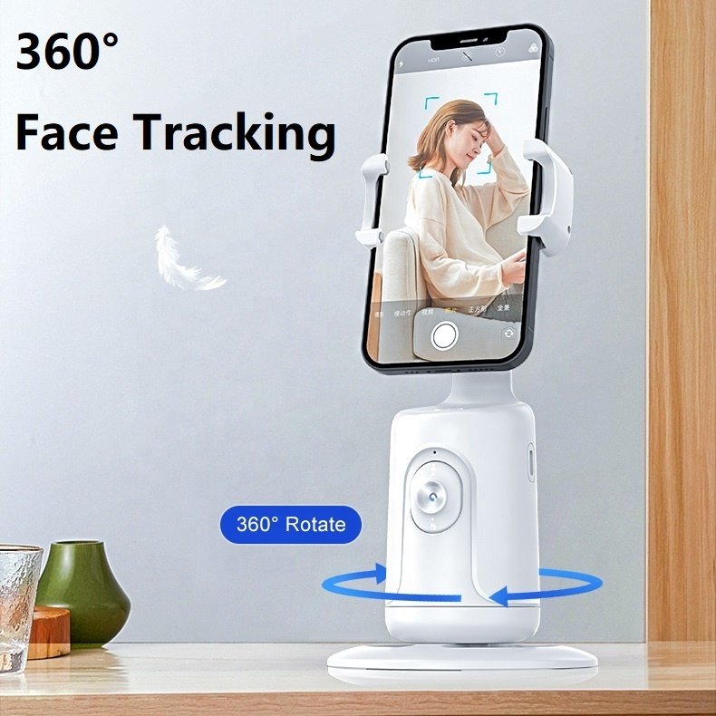 No APP Required P01 Smart 360 Degree Rotation AI Auto Face Tracking Mobile Stand Cell Phone Holder