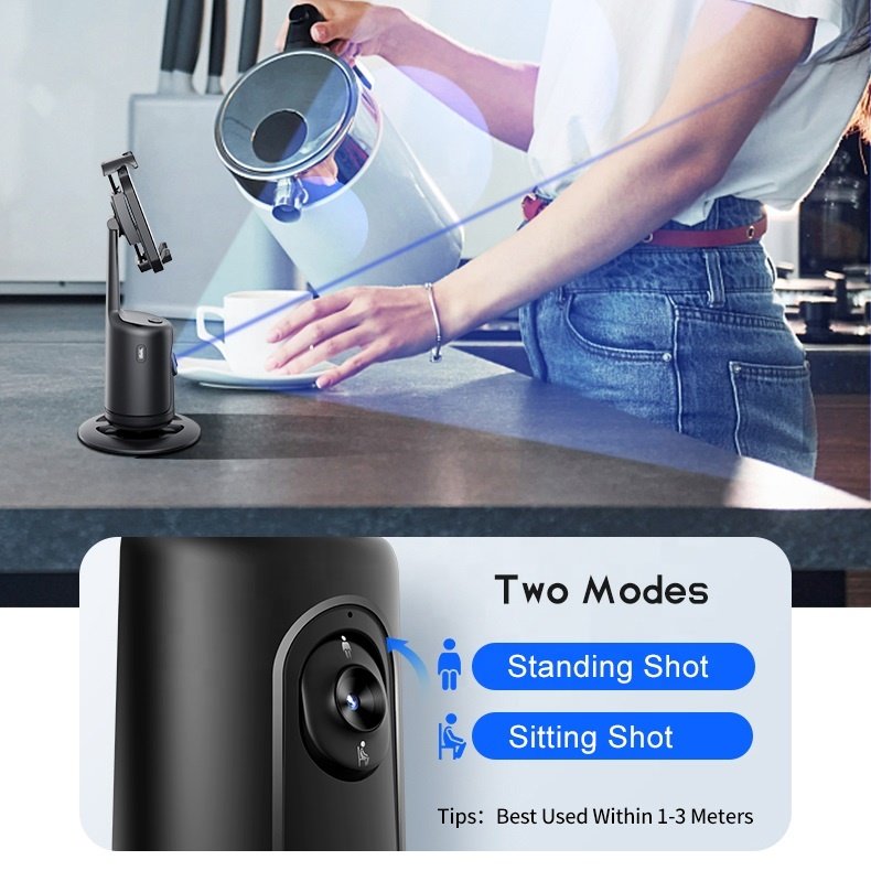 No APP Required P01 Smart 360 Degree Rotation AI Auto Face Tracking Mobile Stand Cell Phone Holder